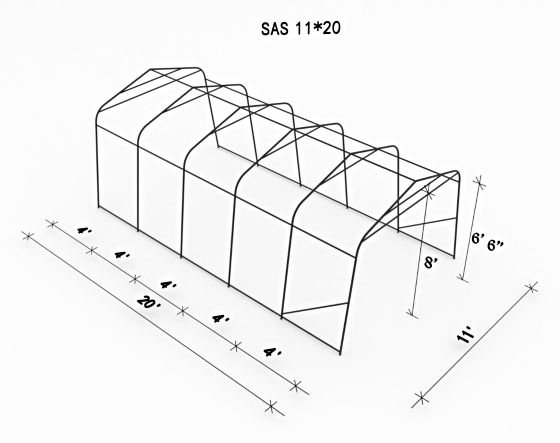 Gazebo Penguin 11x20 Car Shelter Measurements