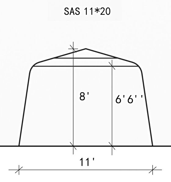 Gazebo Penguin 11x20 Car Shelter Measurements