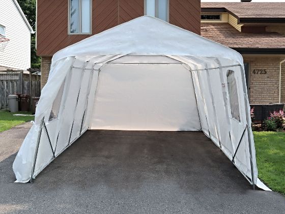 This Car Shelter features galvanized steel frame with 200g heavy duty fabric.