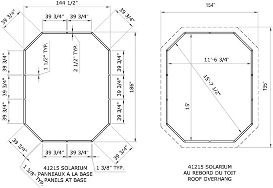 Gazebo Penguin 12x15 Florence Solarium Measurements