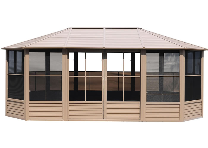 Gazebo Penguin Florence 12x18 Metal Roof Solarium Kit - Taupe