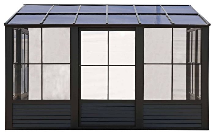 Introducing the Gazebo Penguin Florence 8x12 Wall Mounted Solarium in Black Color