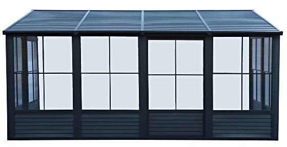 Introducing the Gazebo Penguin Florence 8x16 Wall Mounted Solarium in Black Color