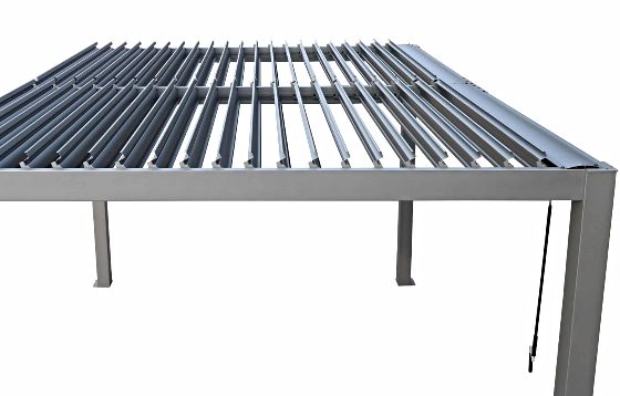 Louvers are controlled manually by crank handle. Can be opened and closed as you like.