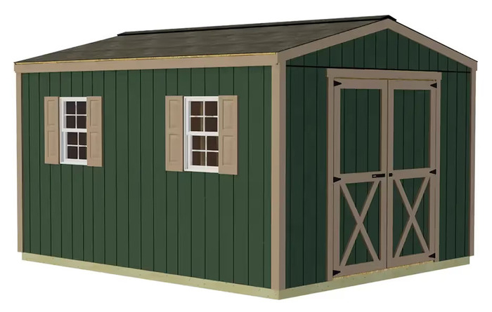 Handmade Haven 10x12 Wood Shed Kit - Door on Gable