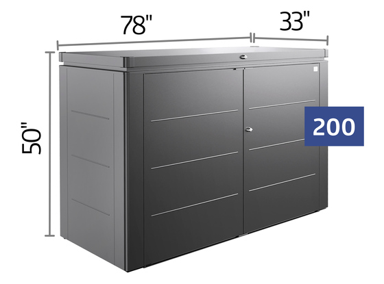 Biohort HighBoard 200 - 7x3x4 - Dark Grey - Dimensions