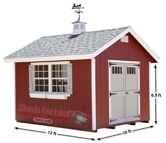 EZ-Fit Homestead 10x12 Wood Shed Panelized Kit Measurements Diagram