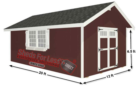 EZ-Fit Homestead 12x20 Wood Shed Panelized Kit Measurements Diagram