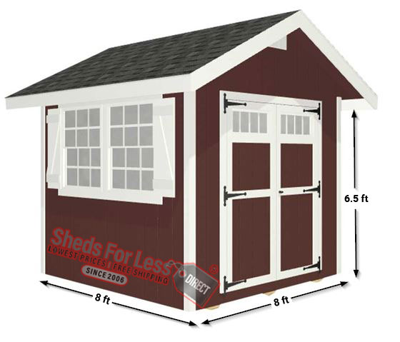 EZ-Fit Homestead 8x8 Wood Shed Panelized Kit Measurements Diagram