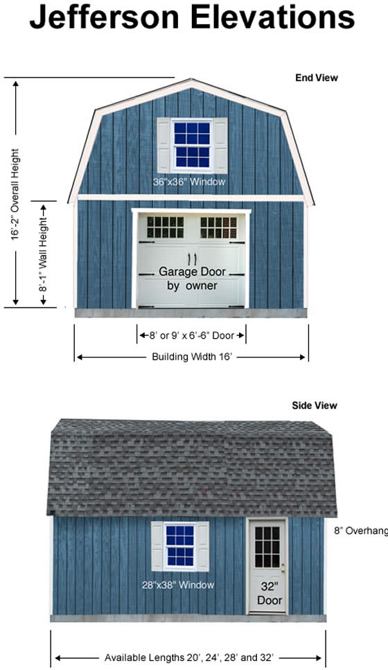 Best Barns Jefferson 16x24 Wood Shed Dimensions Diagram