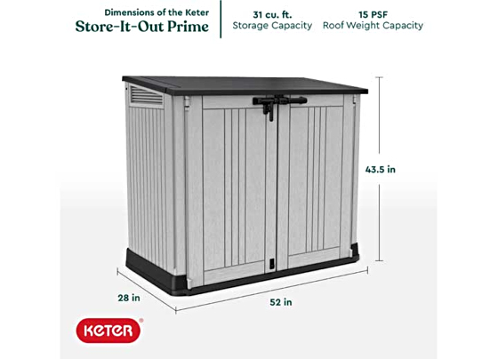 Keter Store-It-Out Prime Storage Shed Dimensions
