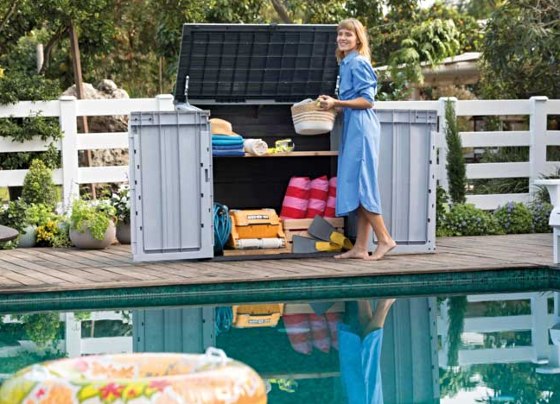 Keter Store-It-Out Prime Storage Shed Poolside