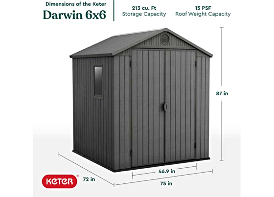 Keter Darwin 6x6 Outdoor Storage Shed Measurements