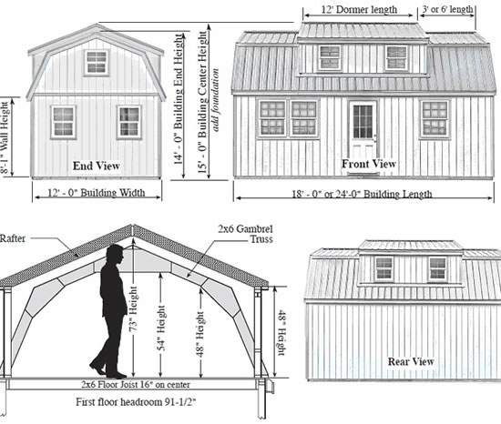 Lakewood 12x18 Shed Measurements Lakewood 12x18 Shed Measurements