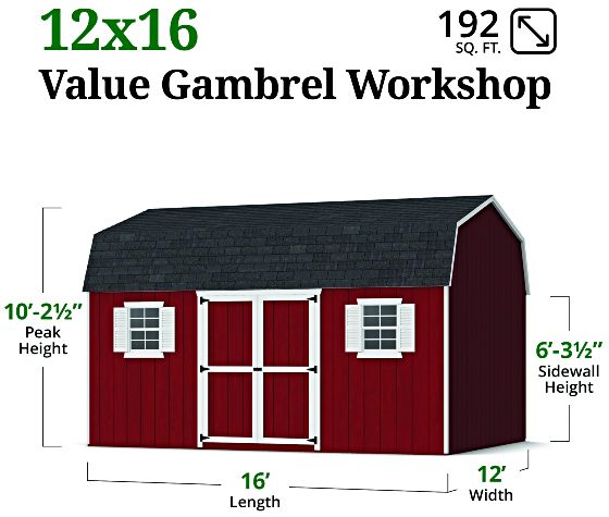 Value Workshop Barn Shed - Measurements