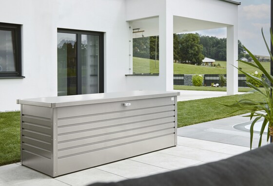 Keep outdoor essentials dry, secure, and organized with the LeisureTime 210-Gallon Deck Box.
