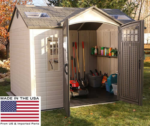 Lifetime 10x8 Side Entry Plastic Storage Shed with Floor ...
