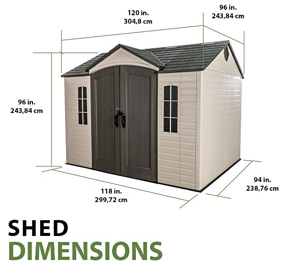 Lifetime 60393 Shed Dimensions