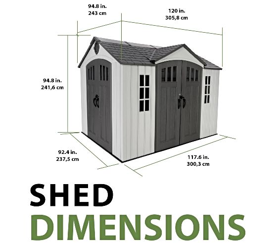 Lifetime 60467 Shed Dimensions