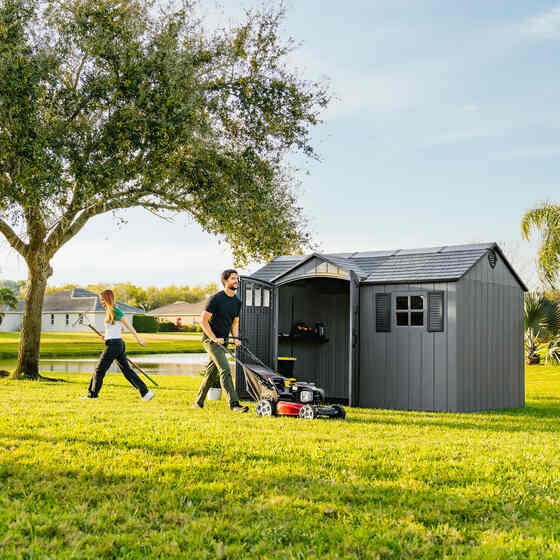 Unique side-entry design offers an attractive look and easy access, making it ideal for gardens and backyards.