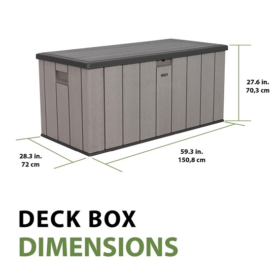 Lifetime Sheds 150 Gallon Deck Box Dimensions