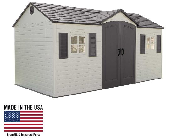 Lifetime 15x8 Plastic Garden Storage Shed Kit w/ Floor