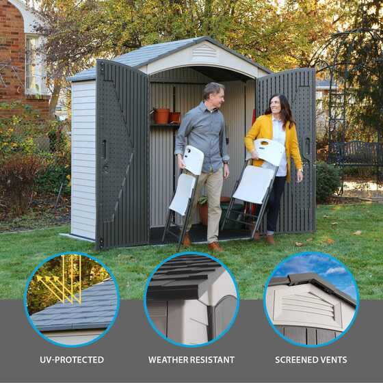 Features UV-protected, weather-resistant construction and screened vents for improved airflow and protection.
