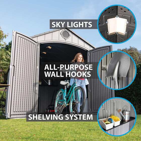 Includes Skylights, Wall hooks and Shelving  System
