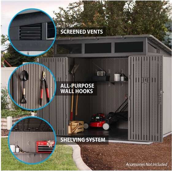 Lifetime 8.3 X 8.3 Modern Plastic Shed Kit - Rough Cut