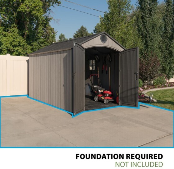 Wood Decking and Concrete Slab Foundation Required (not included)