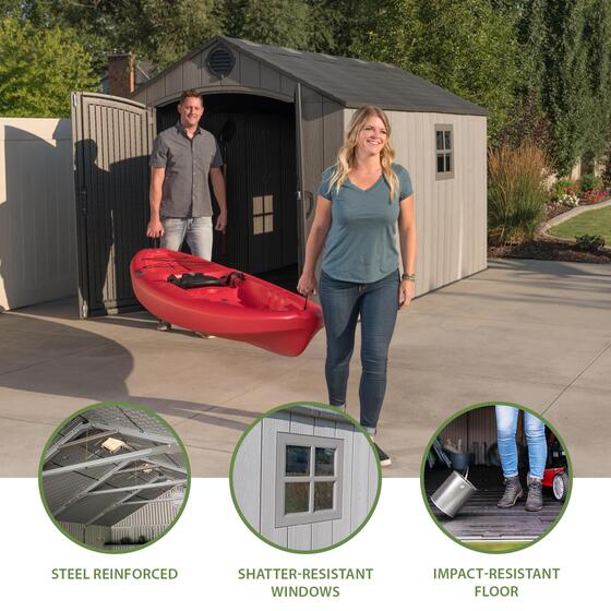 Features a sturdy steel reinforced roof, windows and floor