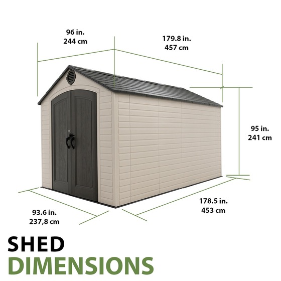 Lifetime 8x15 Storage Shed Dimensions