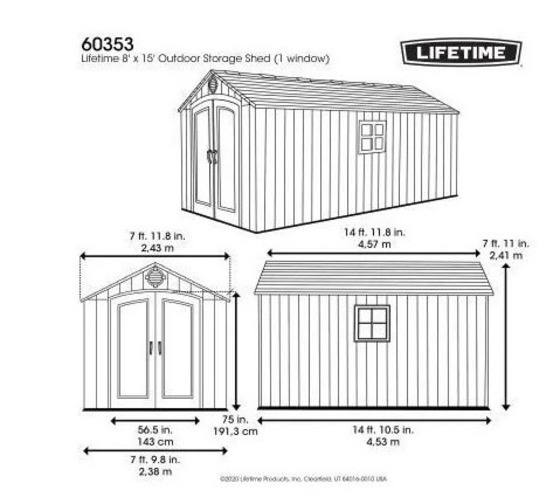 Lifetime Sheds 8x15 Outdoor Storage Shed Kit!