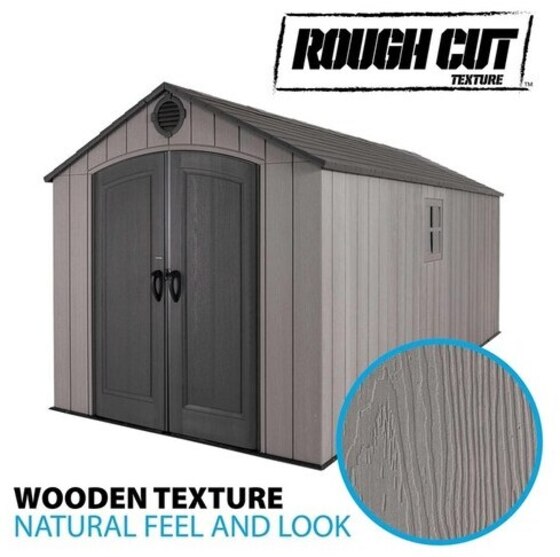 Lifetime 8x17.5 Plastic Shed Kit - Natural Wood Texture