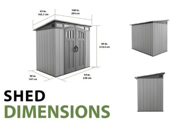 Lifetime 8x5 Compact Modern Shed Dimensions