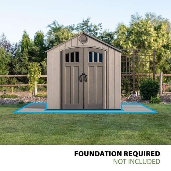 Lifetime 8x7 Rough Cut Plastic Shed - Required Foundation by Owner
