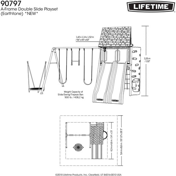 Lifetime Playground 90797 Measurements