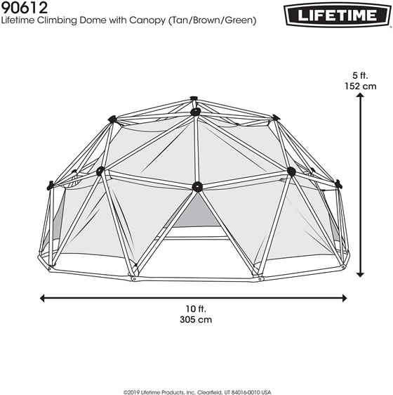 Lifetime Dome Climber With Canopy 90612 Measurements Diagram