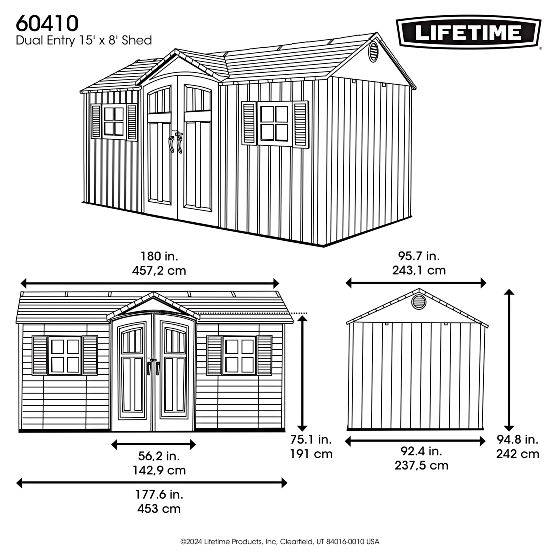 Lifetime Dual Entry 15x8 Measurements