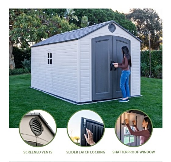 Lifetime Sheds 8x15 Outdoor Storage Shed Features