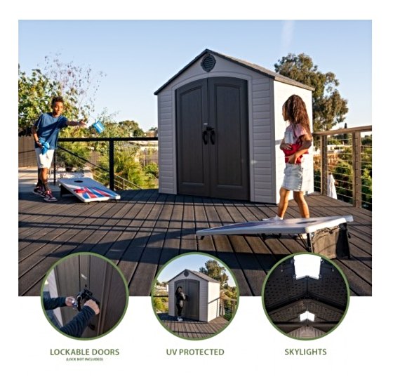 Lifetime 8x5 Outdoor Plastic Shed Kit Model 60392 Features: