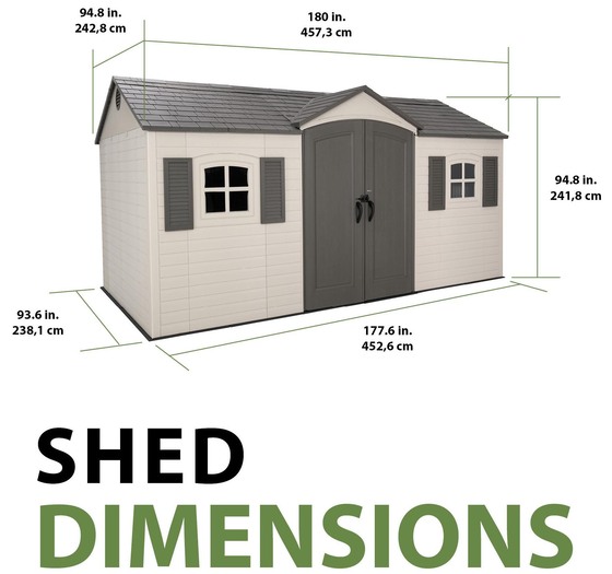 Lifetime Legacy 15x8 Shed Measurements Diagram
