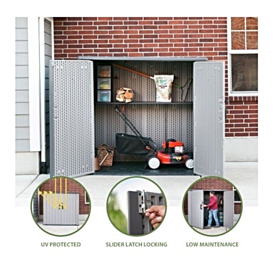 Lifetime Vertical Utility Shed Kit Features