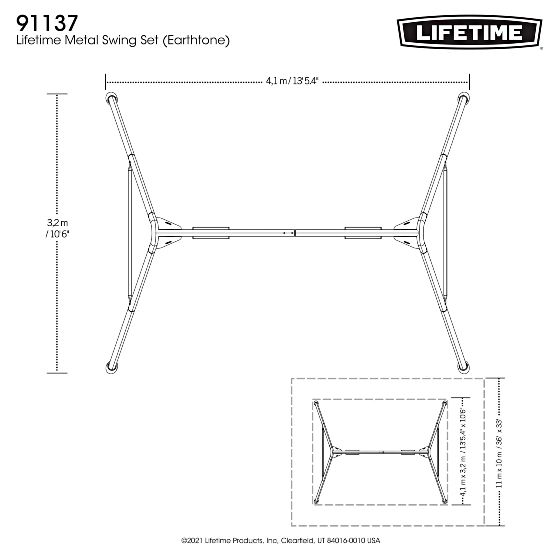 Lifetime Three-Station Metal Swing 91137 - Measurements