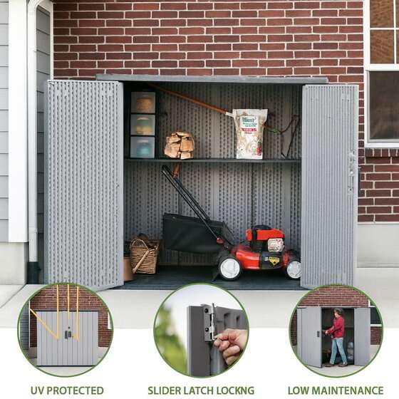 Lifetime Vertical Utility Shed Kit Features