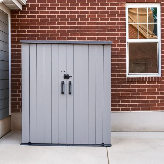 Lifetime Vertical Utility Shed Kit Assembled Outdoor