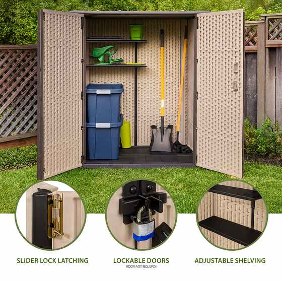 Lifetime Vertical Plastic Shed Features