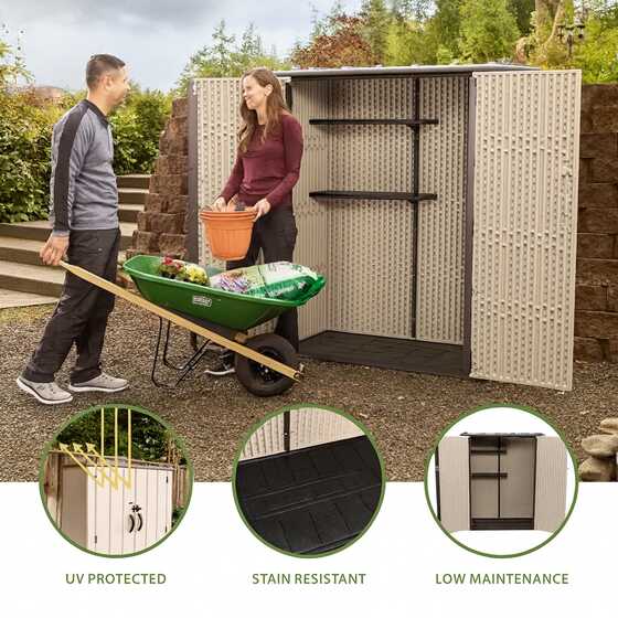 Lifetime Vertical Plastic Shed Features and Benefits
