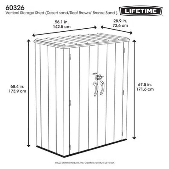 Lifetime Vertical Plastic Shed Dimensions