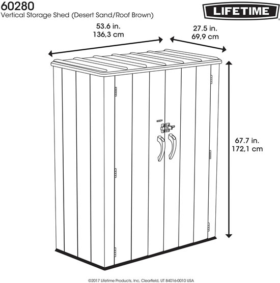 Lifetime Vertical Storage Shed Kit (60280)